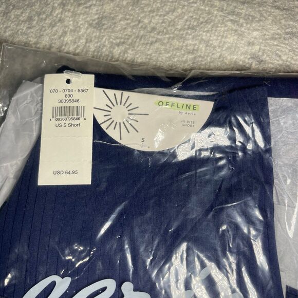 NEW S Short OFFLINE By Aerie Real Me High Waisted Crossover Legging Marbled Blue - Picture 10 of 10